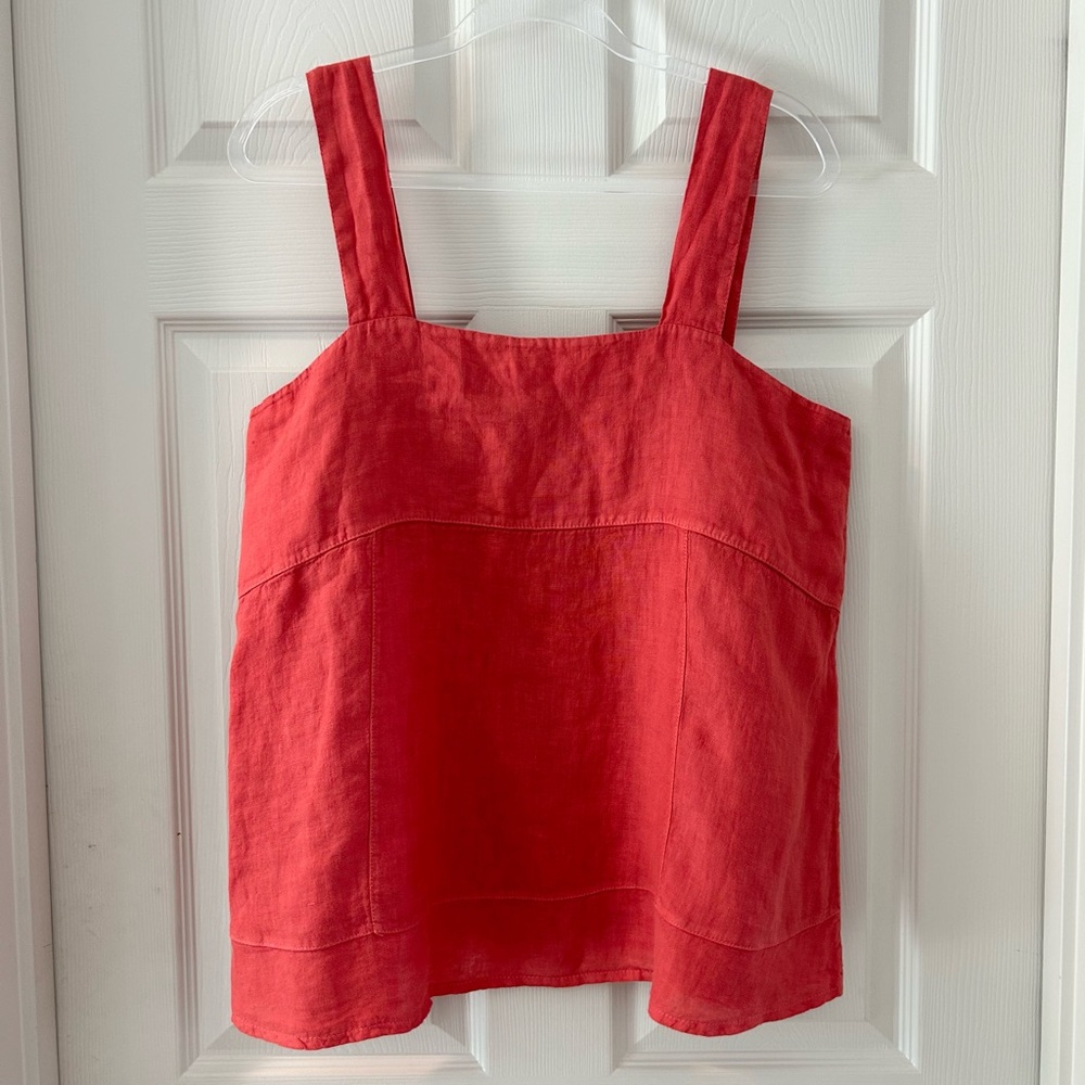 Red Linen Tank Top